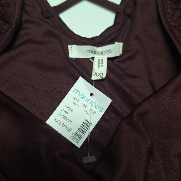 Maurices Lace Dress Purple Womens XXL Layered Slip Mother Bride Groom - Picture 6 of 13